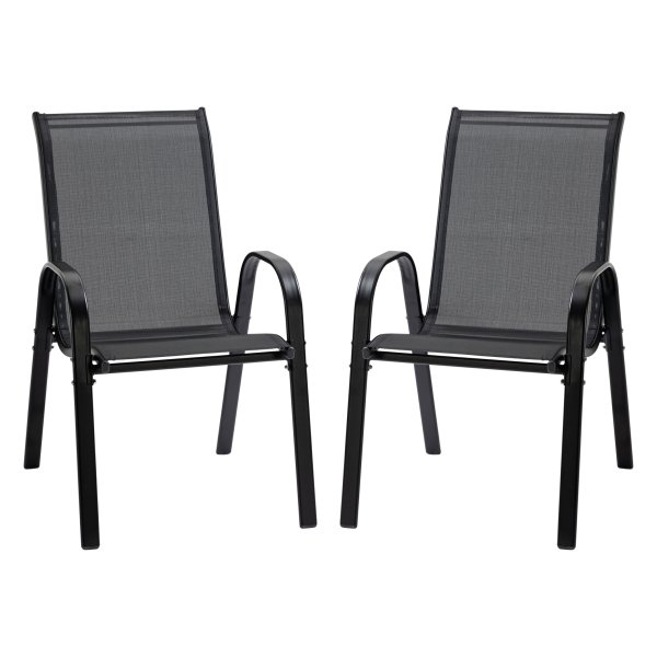 Tuinstoelen - armleuning - metaal - zwart