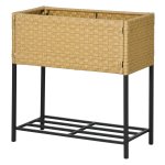 Bloembak - LuxGarden - Hoog model - Polyrotan - Zandkleurig