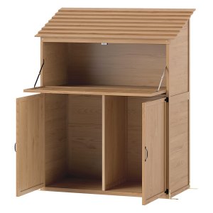 Tuinkast - OutdoorLife - Opklapbare planken - Dubbele deuren - Natuurlijk hout