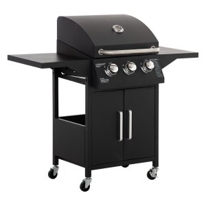 Gasbarbecue - Weber - 3 branders - mobiel - zwart