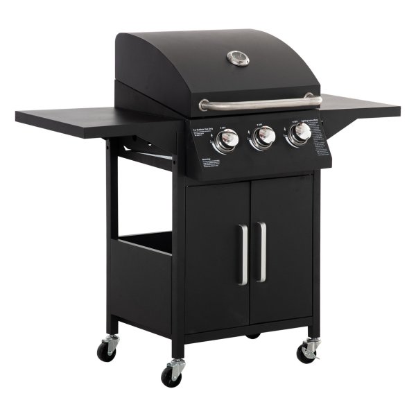 Gasbarbecue - Weber - 3 branders - mobiel - zwart