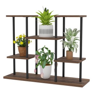 Plantenstandaard - ElegantHome - Meerlaags - Gebrand hout
