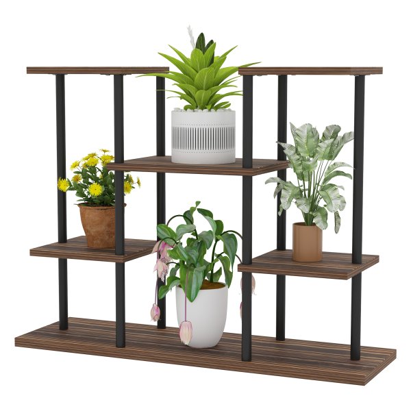 Plantenstandaard - ElegantHome - Meerlaags - Gebrand hout