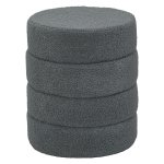 Voetenbank - Luxe teddyfleece - Stevig en comfortabel - Donkergrijs.