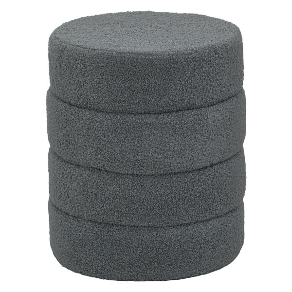 Voetenbank - Luxe teddyfleece - Stevig en comfortabel - Donkergrijs.