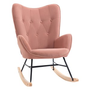 Schommelstoel - Zaza Home - Stalen frame – Comfortabel - Grijs