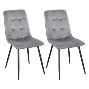 Eetkamerstoelen - Comfortabele zitting - Stijlvol design - Grijs/Zwart