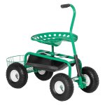 Tuinwagen - GreenWorks - Draaibare zitting - Verstelbare hoogte - Groen