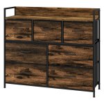 Kast - Stoffen Laden - Industriële Stijl - Bruin/Zwart