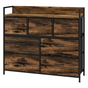 Kast - Stoffen Laden - Industriële Stijl - Bruin/Zwart