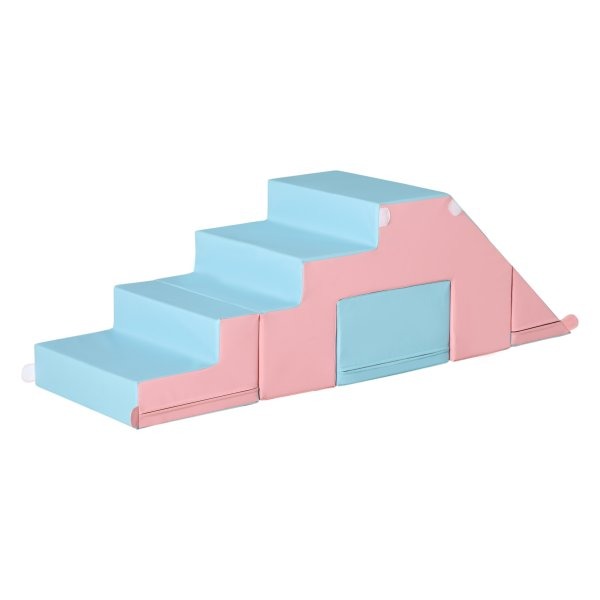 Bouwblokkenset - ZAZA Home - Glijbaan - Herconfigureerbaar - Roze en blauw