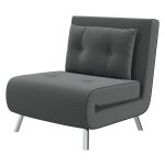 Fauteuil - Slaapfunctie - Knoopverwerking – Linnenlook - Donkergrijs