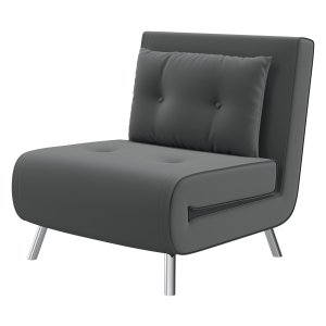 Fauteuil - Slaapfunctie - Knoopverwerking – Linnenlook - Donkergrijs