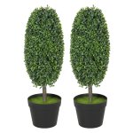 Set van 2 kunstplanten - UV-bestendig – Groen