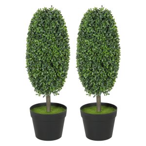 Set van 2 kunstplanten - UV-bestendig – Groen
