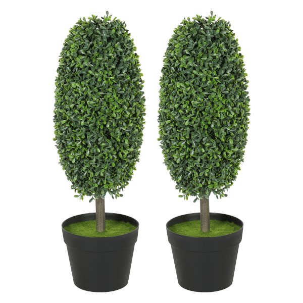 Set van 2 kunstplanten - UV-bestendig – Groen