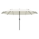 Parasol - LuxeGenie - Dubbel - LED-verlichting - Crèmekleur