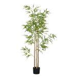 Zijden bamboeboom - Kunstbamboe - 3 stammen - 830 bladeren - groen
