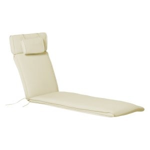 Tuinlounger- Met kussen - Afneembare hoes - Crème wit