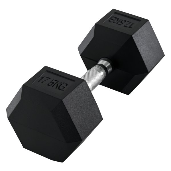 Haltergewicht - Krachtige halter - Rubberen grip - Zwart