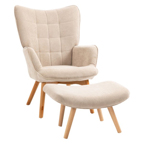 Woonkamerstoel - Stoel - Relax - Corduroy - Beige