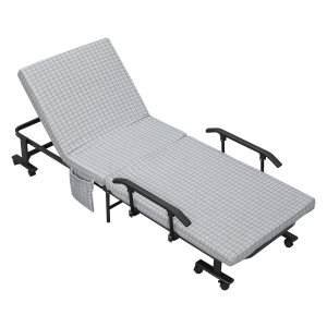 Opklapbed – Relaxsleep - 5-fasen verstelbare rugleuning - Lichtgrijs