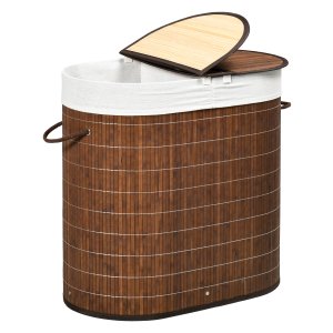 Wasmand - Bamboe - Groot formaat - Deksel - Bruin