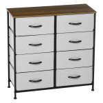 Ladekast - Stoffen lades - Metalen frame - Grijs/Zwart
