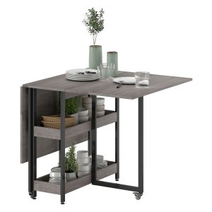 Eettafel - Industriële Stijl - Flexibel In te Delen - Grijs