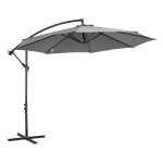 Parasol - LuxeGardens - Handmatige Bediening - Stalen Staven - Grijs