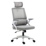 Bureaustoel - Ergonomisch - Hoofdsteun - Grijs