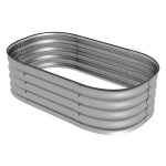 Bloembak - Metalen verhoogd – Geschikt voor tuin - Zilverkleurig