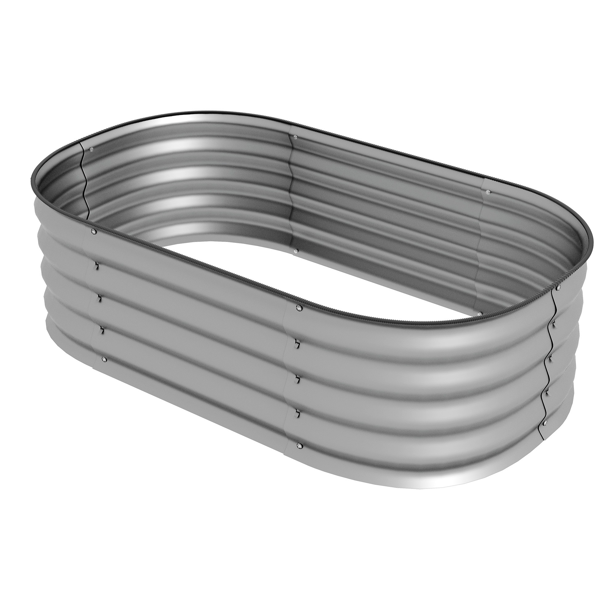 Bloembak - Metalen verhoogd – Geschikt voor tuin - Zilverkleurig