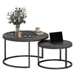 Salontafels - Stapelbaar en metalen frame - Zwart