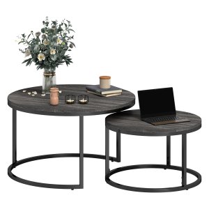 Salontafels - Stapelbaar en metalen frame - Zwart