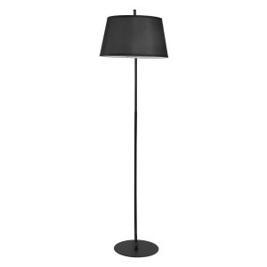 Vloerlamp - Stoffen lampenkap - Metalen voet - Zwart