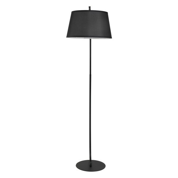 Vloerlamp - Stoffen lampenkap - Metalen voet - Zwart