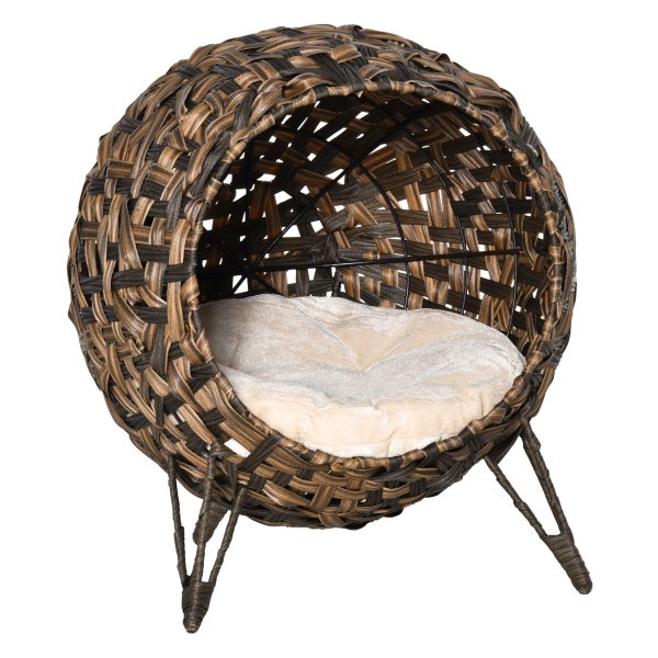 Kattenmeubel – Rattan - Kussens – Verhoogde voeten - Bruin
