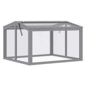 Vroegbedkasje - Groenevinger - Houten deksel - Weerbestendig - Lichtgrijs