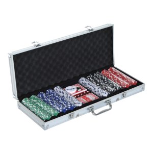 Pokertafelset - Ultimate Poker - 500 Chips - Aluminium - Zwart