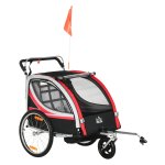 Kinderfietskar - Voor 2 kinderen – Met opbergtas - Rood/Zwart