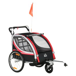 Kinderfietskar - Voor 2 kinderen – Met opbergtas - Rood/Zwart