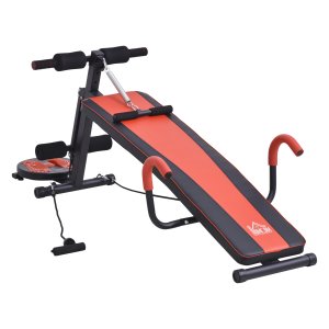 Fitnessbank – Verstelbaar – Buikspiertrainer - Rood/Zwart