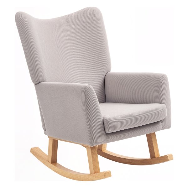 Fauteuil - Schommelstoel - Retro design - Hoge rugleuning - Lichtgrijs