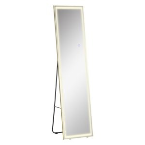 Wandspiegel - Lux - LED-verlichting - Aluminium - Zilver/Goud