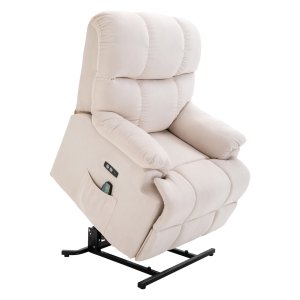 Opstahulp Stoel - Massagefunctie - Relaxstand - Beige