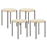 Keukenkrukken - Set van 4 - Stapelbaar & comfortabel - Crèmewit