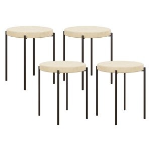 Keukenkrukken - Set van 4 - Stapelbaar & comfortabel - Crèmewit