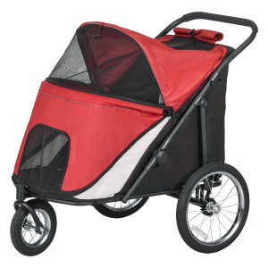 Hondenbuggy - Opvouwbaar en inclusief ligkussen - Rood/Zwart