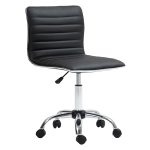 Salonstoel - Verstelbare rugleuning - Draaibaar - Zwart